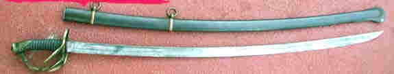 OBVERSE VIEW OF A� WESTER & COMPANY SABER WITH� SCABBARD